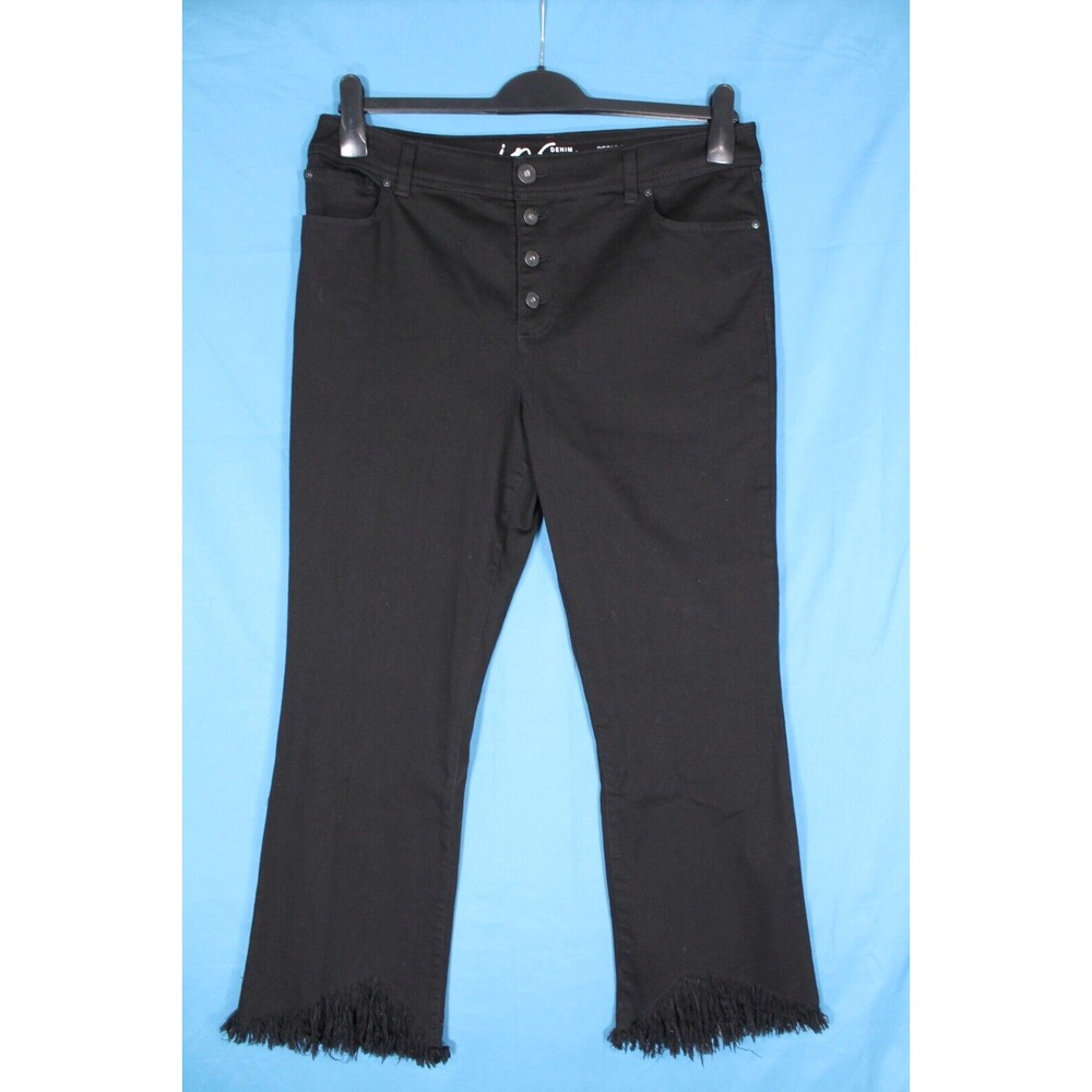 INC INTERNATIONAL CONCEPTS Denim REGULAR FIT Button-Fly FRAY CROPPED JEANS Sz 12